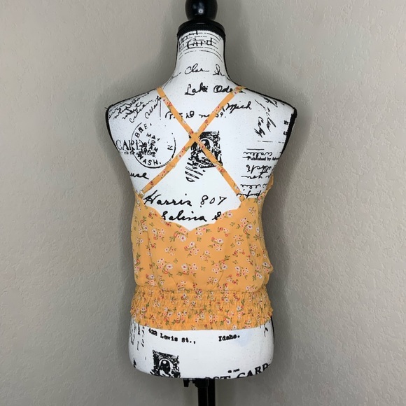 #68 NWOT The General Good Yellow Floral Tank Top Size Medium - Picture 2 of 3